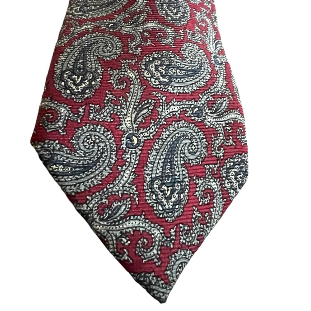 Ferrell Reed Italian Silk Burgundy Paisley‎ Tie